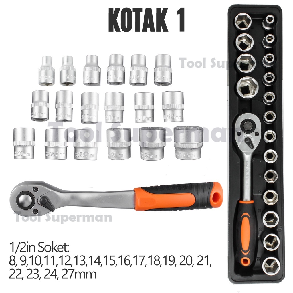 Alat Bengkel 85 Pcs Kunci Sok Set Pekerjaan Otomotif Tool Set super praktis