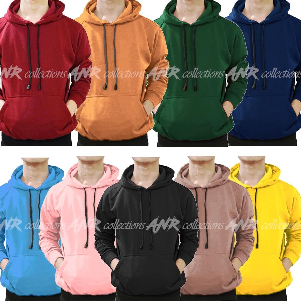 Terbaik Hoodie Polos Pria - Jaket Hoodie Jumper Polos - Bahan Fleece