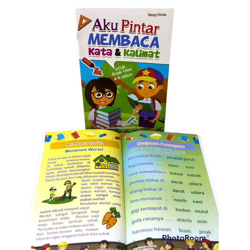 Buku Aku Pintar Membaca Kata Dan Kalimat Untuk Anak Usia 4-6 Tahun Full Colour - TBS