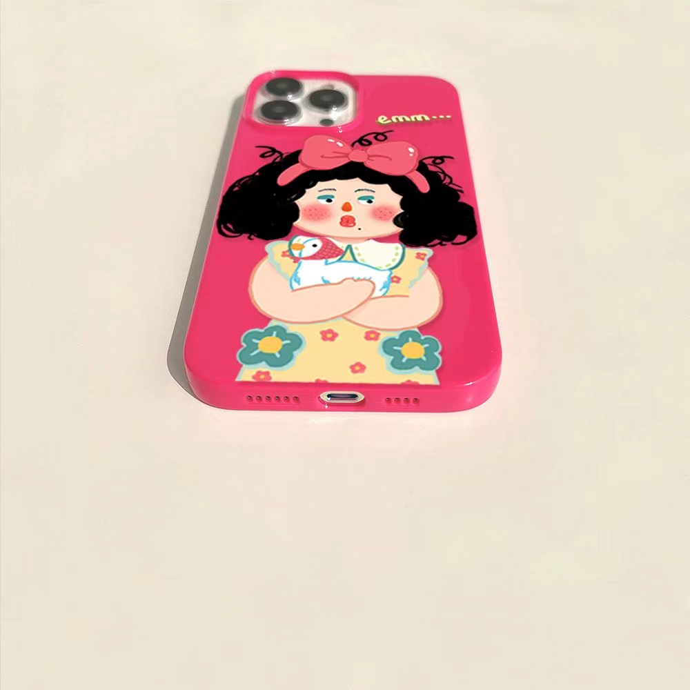 IPHONE Ins Gadis Pola Cocok Untuk Iphone14 14pro 14plus 13 13mini 13pro 13prm iPhone12 7Plus 8Plus Xr XS 13 12mini Pro Max Empat Sudut Casing Ponsel Tahan Guncangan