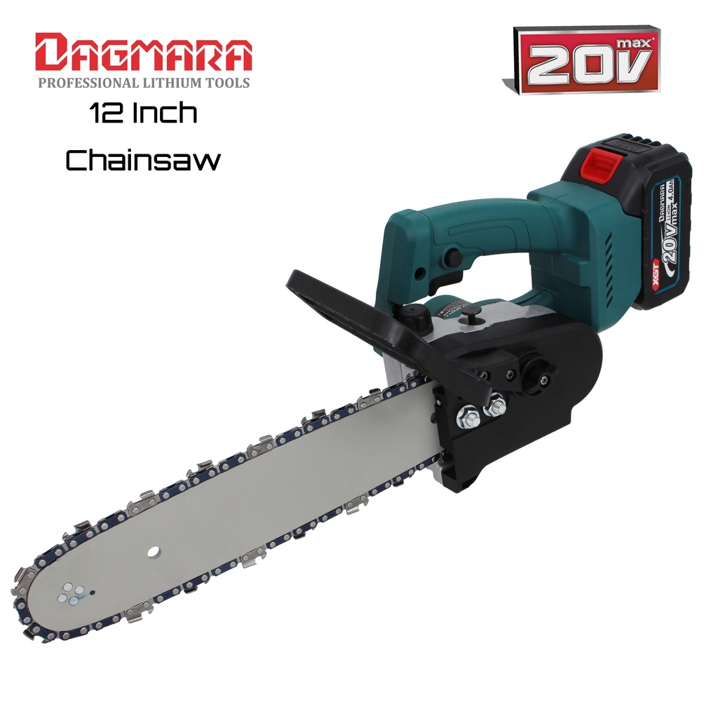 DAGMARA Chainsaw Gergaji Rantai Elektrik Mini 12 Inch Portable Genggam Lithium 20 Volt Chain Saw