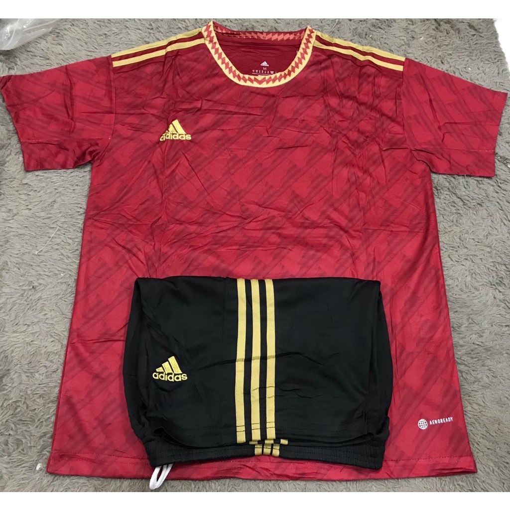 SETELAN BAJU FUTSAL SEPAK BOLA MERAH IMPORT