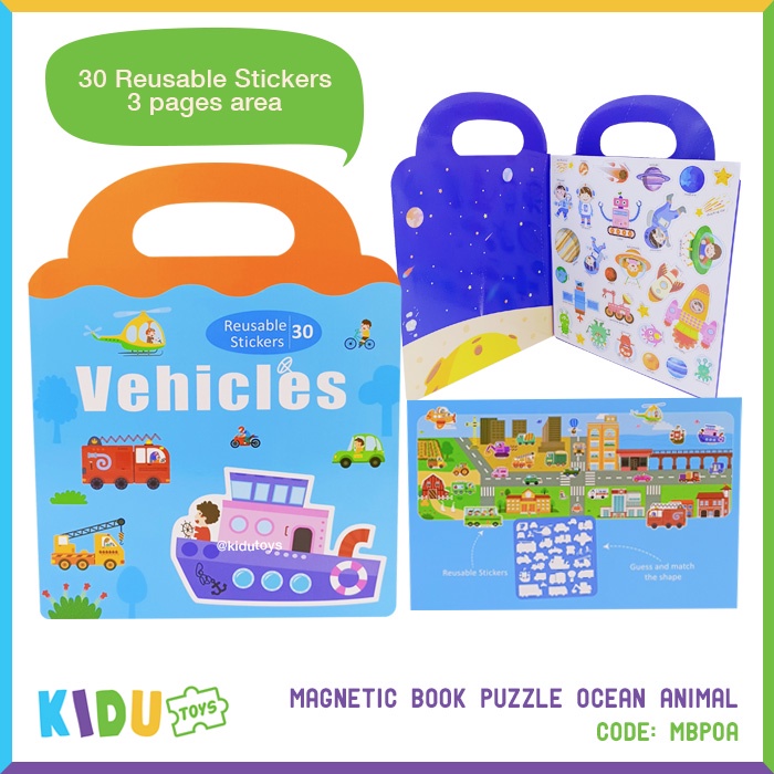 Mainan Edukasi Buku Belajar Magnetic Anak Magnetic Book Puzzle Kidu Toys