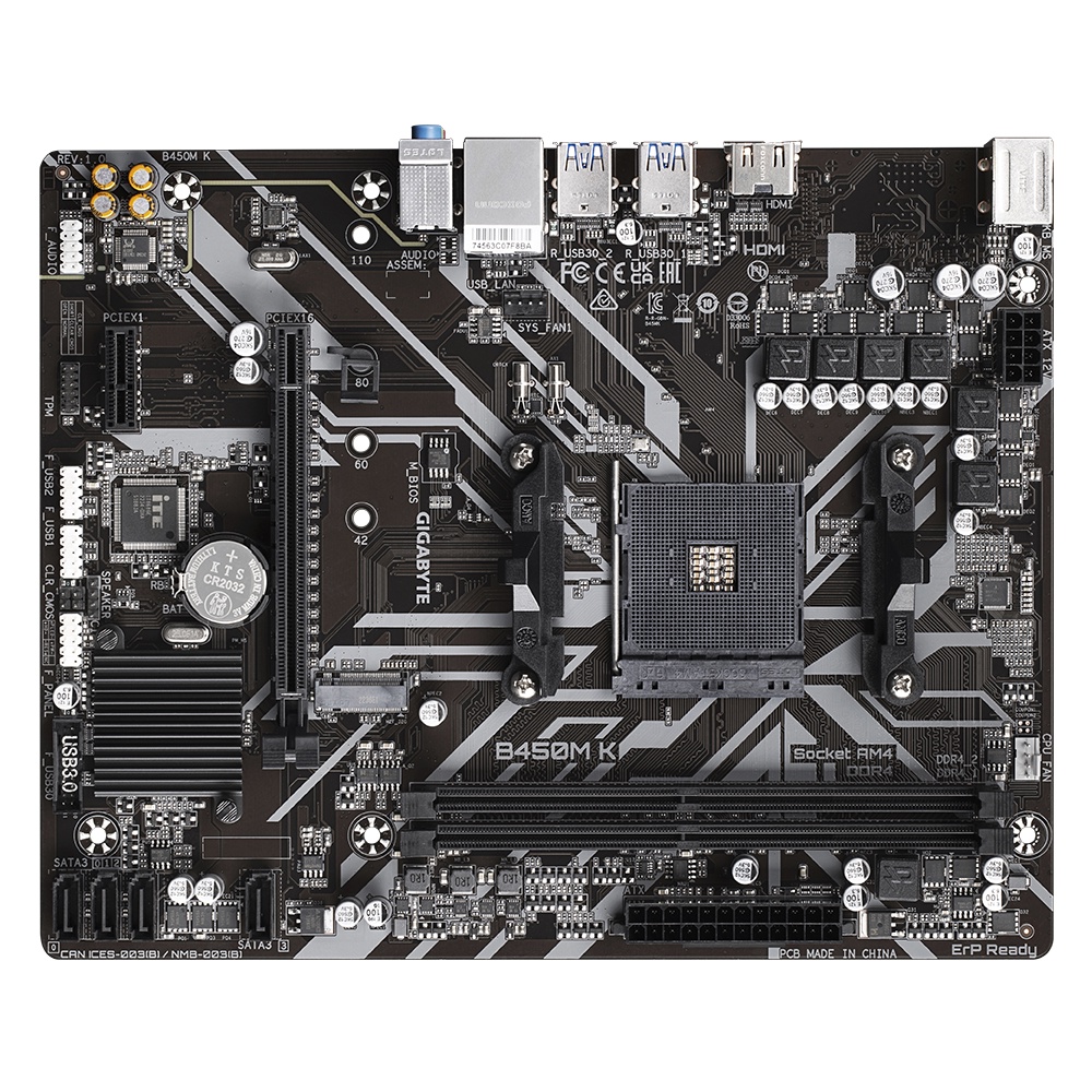 Gigabyte B450M K DDR4 AM4 PCIe Gen3 x4