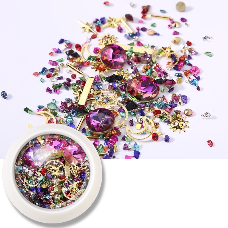 1 Kotak Kuku Rhinestone Aksesoris Kuku Kristal Untuk Kuku 3D Kuku Seni Hiasan Campuran Permata Membutuhkan Nail Art Diy