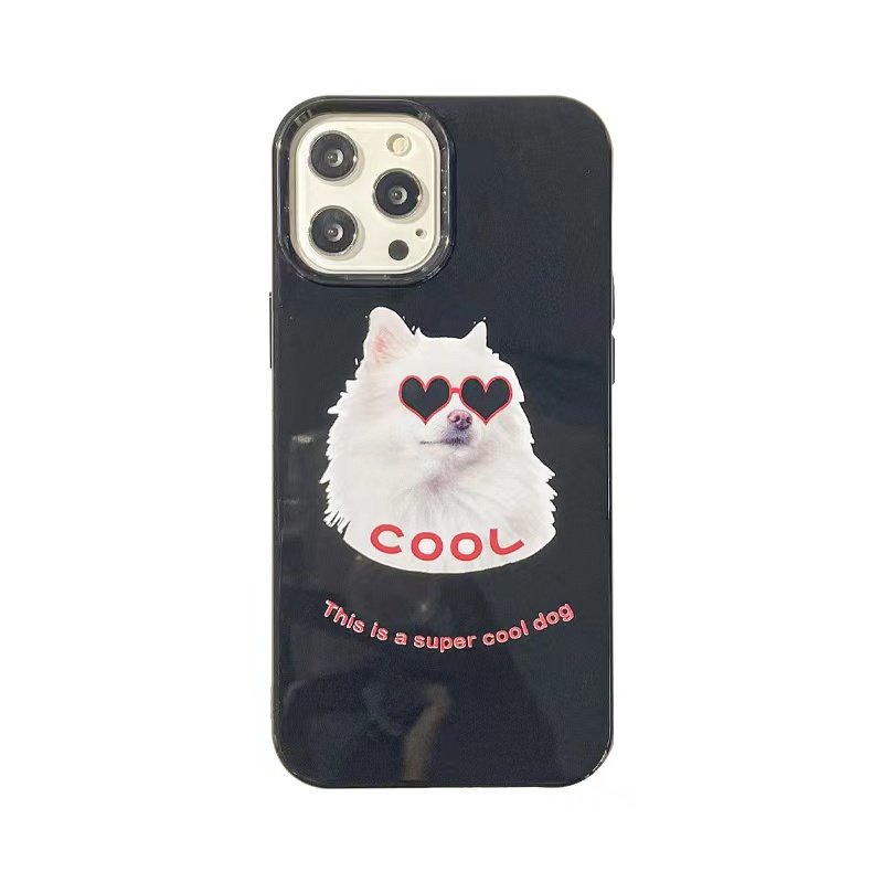 IPHONE Ins Pola Puppy Cocok Untuk Iphone14 14pro 14plus 13 13mini 13pro 13prm iPhone12 7Plus 8Plus Xr XS 13 12mini Pro Max TPU Empat Sudut Casing Ponsel Tahan Guncangan