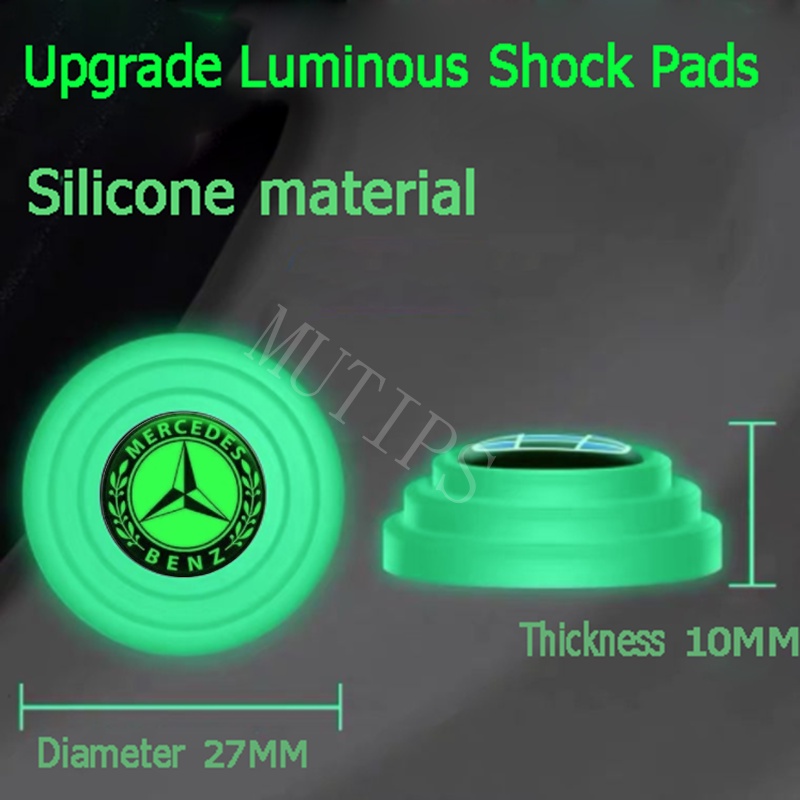 Mercedes Benz 4 /8 /12 /16Pcs New Luminous Type Car Door Trunk Anti Shock Tabrak Pad Silikon Stiker Mengurangi Kebisingan Penyangga Universal Untuk W204 W220 W206 W207 W211 W205 W212 W124 W213