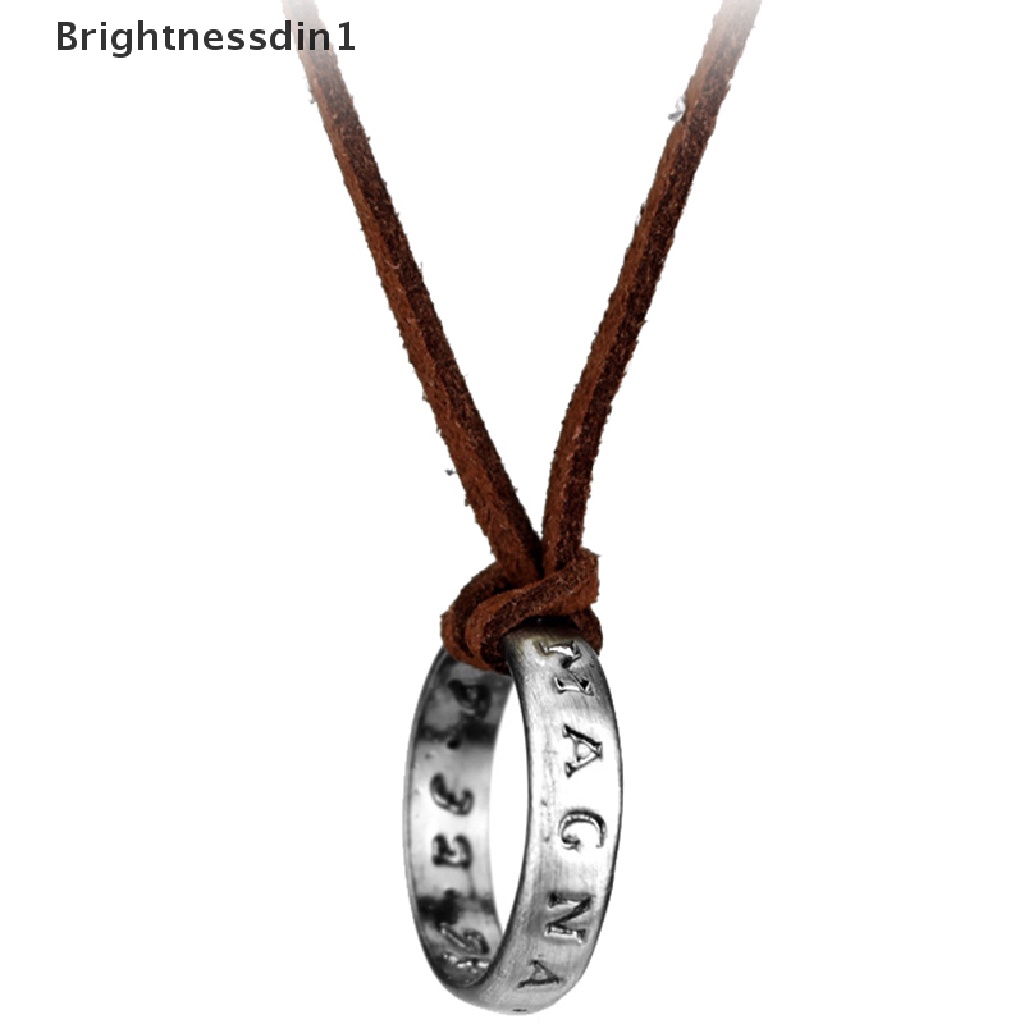 [Brightnessdin1] Film Permainan Uncharted 4kalung Nathan Drake Cosplay Cincin Kulit Kode Kuno Vintage Liontin Perhiasan Prop Drake Kalung Liontin Cincin Kalung Butik