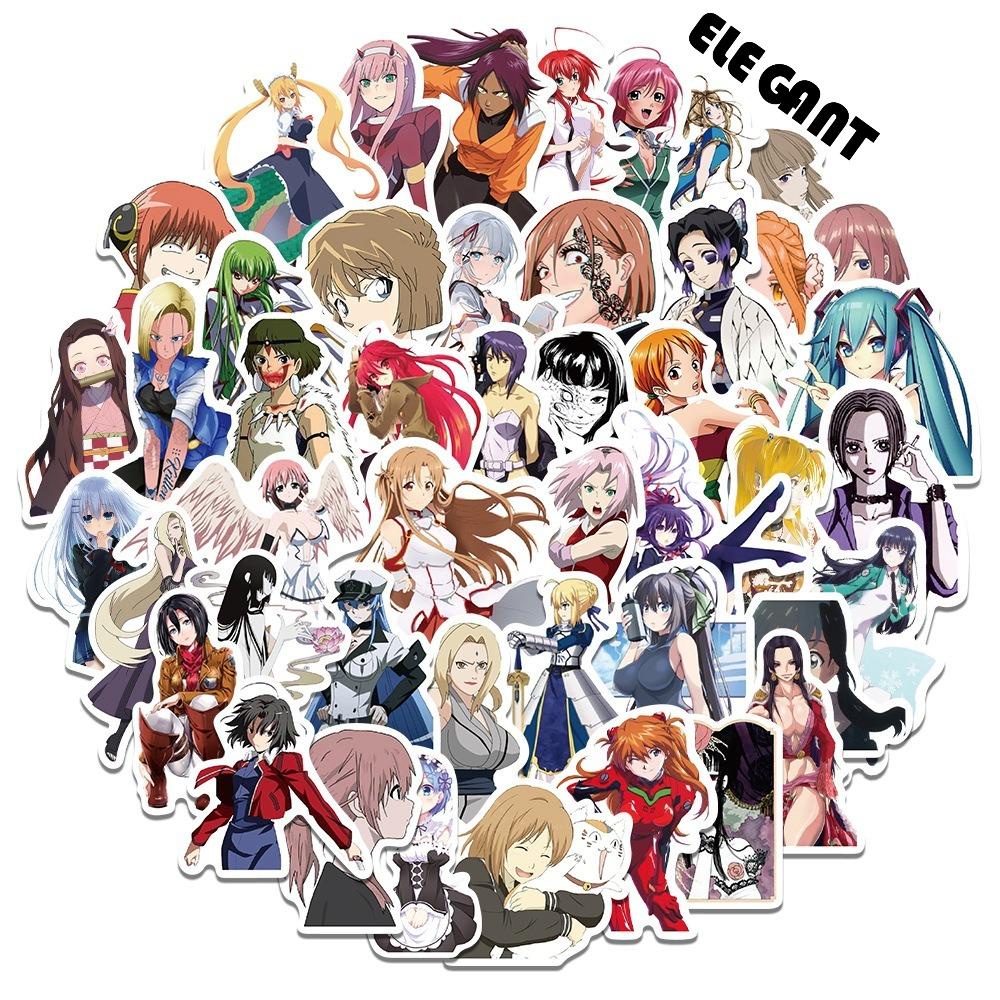 [Elegan] Stiker Karakter Anime Srikandi 52 Pcs Tahan Air Ponsel NANA Scrapbook Notebook Koper Sakura Stationery Decals