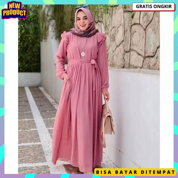 Buju Gam Maxi Dress Pakaian Wanita Jubah Bju Gamis Ibuibu Pengajian Ghamis Deres Remaja Model Terbar