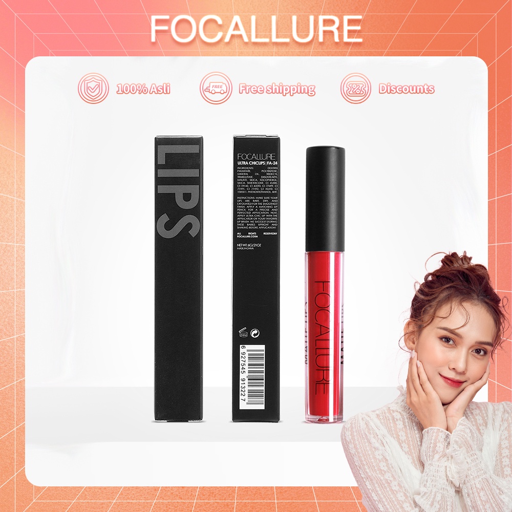 FOCALLURE Liquid Lipstik Matte Tahan Lama Lipstick - 20 Colors Untuk Bibir FA24