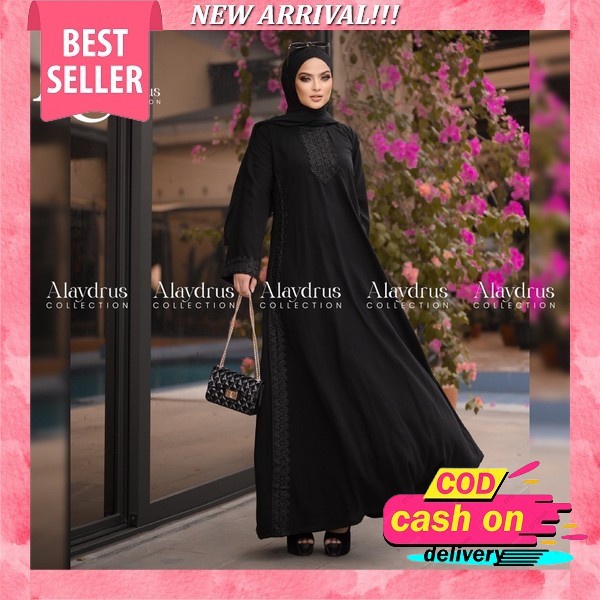 Bisa Cod (Gamis Abaya Hikmat Kw Premium Gamis Abaya Turkey Gamis Abaya Hitam Elegan Dan Mewah By Bea