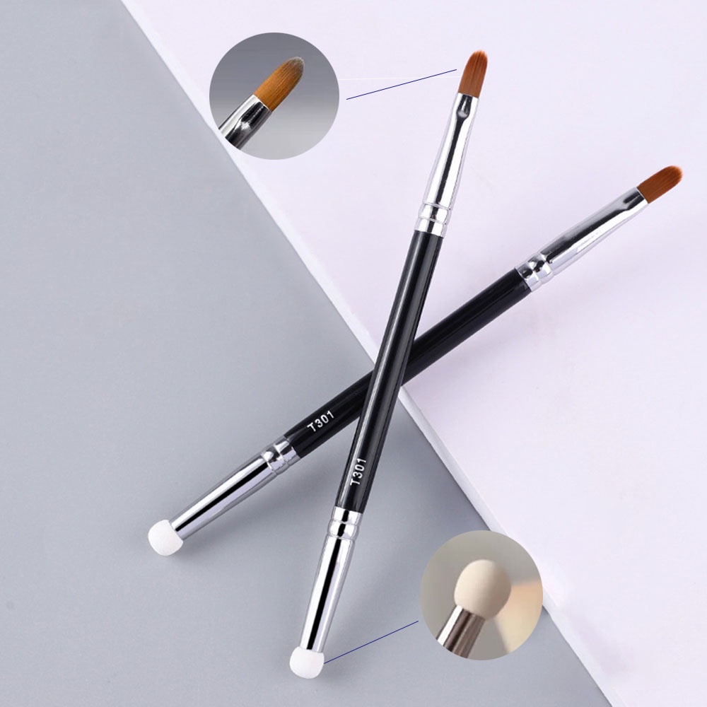 Sikat Concealer Halus Kepala Ganda Praktis Brush Makeup Kepala Spons Lembut