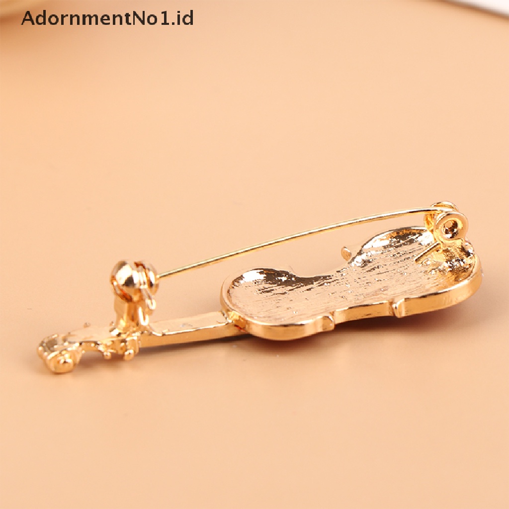 [AdornmentNo1] 1pc Fashion Elegan Merah Biola Pin Bros Lady Instrumen Brooch Perhiasan [ID]