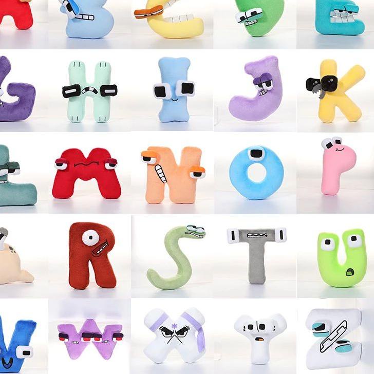 ✴ [ Bahan Plush/Yelvo ] Mainan Boneka Bantal Desain 26 huruf Alfabet Lore ☛