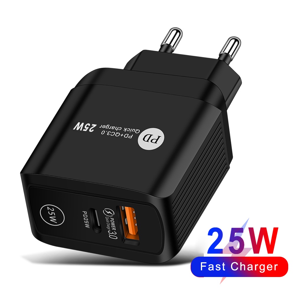 Pd25w QC3.0 USB Charger Kabel Cas USB+PD Charger