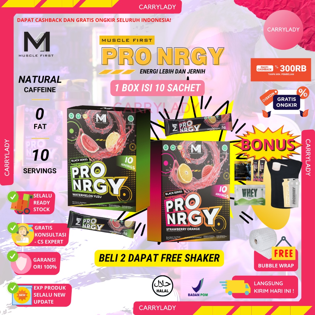 MUSCLE FIRST M1 PRO NRGY PENAMBAH POWER DAN FOKUS 10 SERVING PRONRGY SUPLEMEN FITNESS MUSCLEFIRST ORIGINAL BPOM HALAL