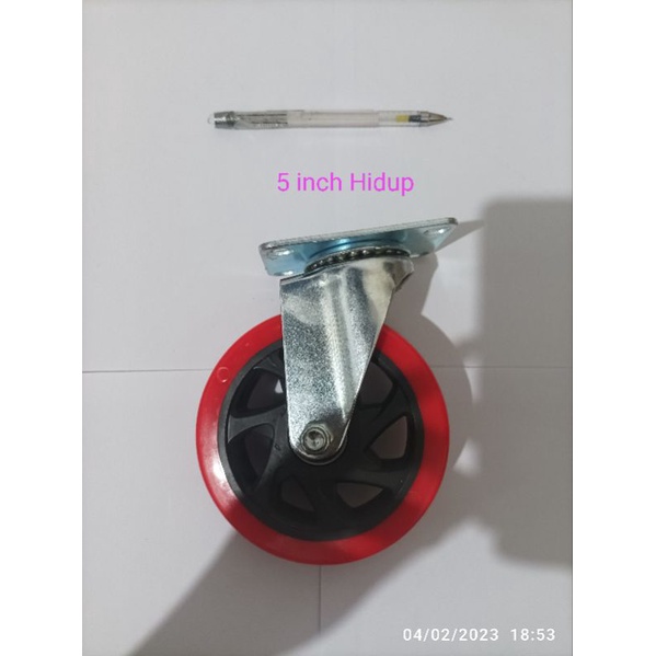 Roda PU Etalase 5 inch Heavy Duty / Roda Trolly Taiwan