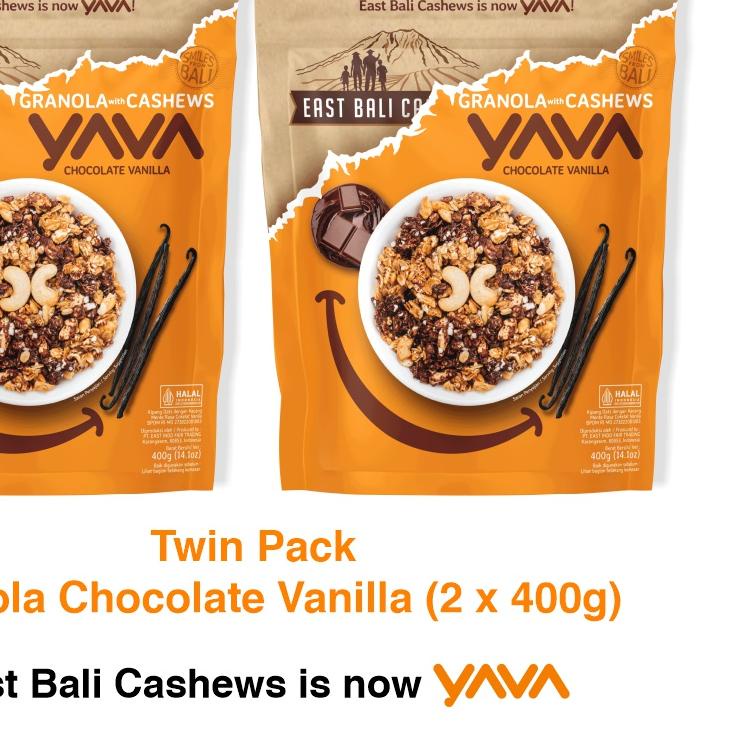 

((TOP Seller)) YAVA Twin Pack Granola Chocolate Vanilla (2 x 400g) Promo.,.,