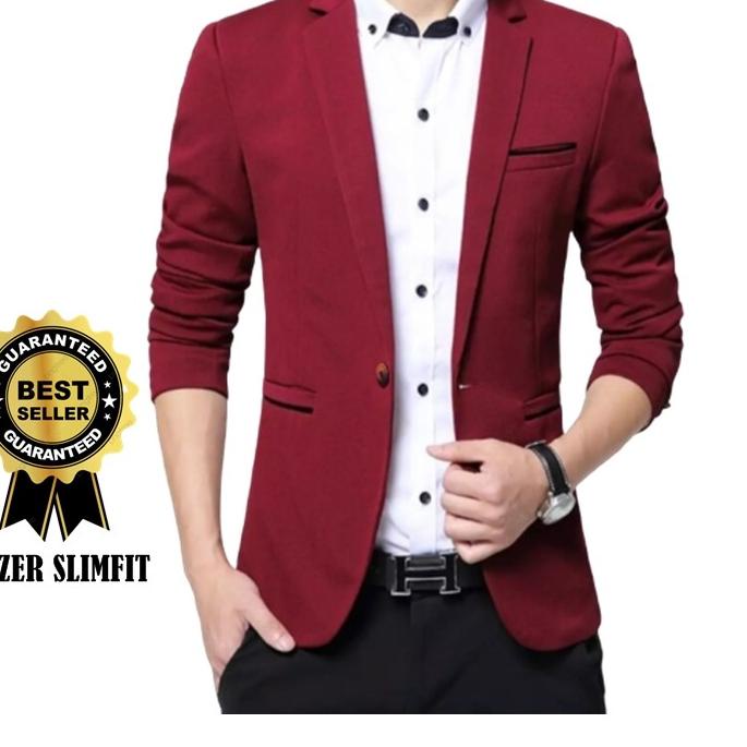 TER JAS BLAZER PRIA FORMAL WARNA MERAH MARON ORIGINAL / JAS PRIA SLIMFIT / JAS RESMI / BLAZER PRIA  