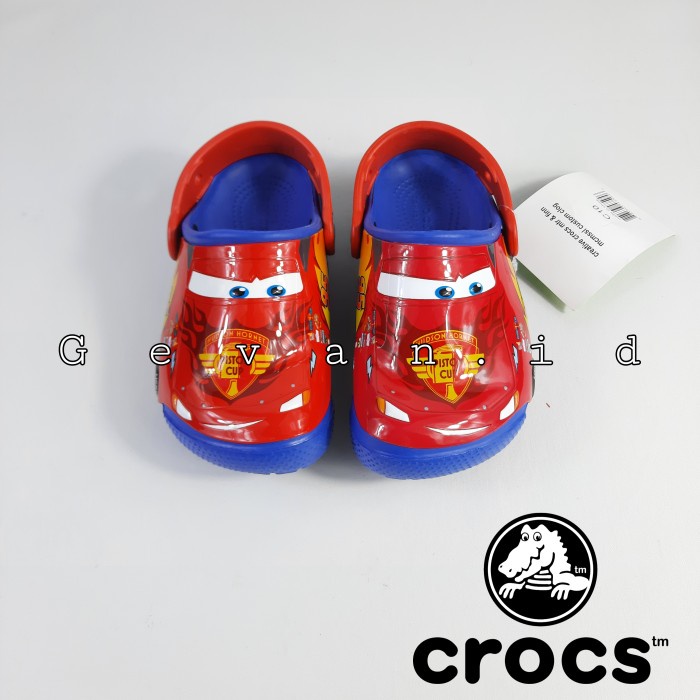 sandal anak perempuan SANDAL CROCS CARS LED ANAK - Biru, C10(Y2K3) sandal anak laki sandal anak cewe