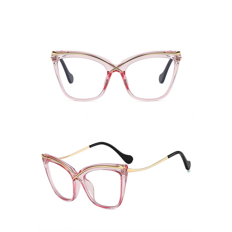 Tr90 Kacamata Cat Eye Anti Radiasi Untuk Wanita Pria Kacamata Aesthetic Lensa Yang Dapat Diganti Frame Kacamata Retro Eropa