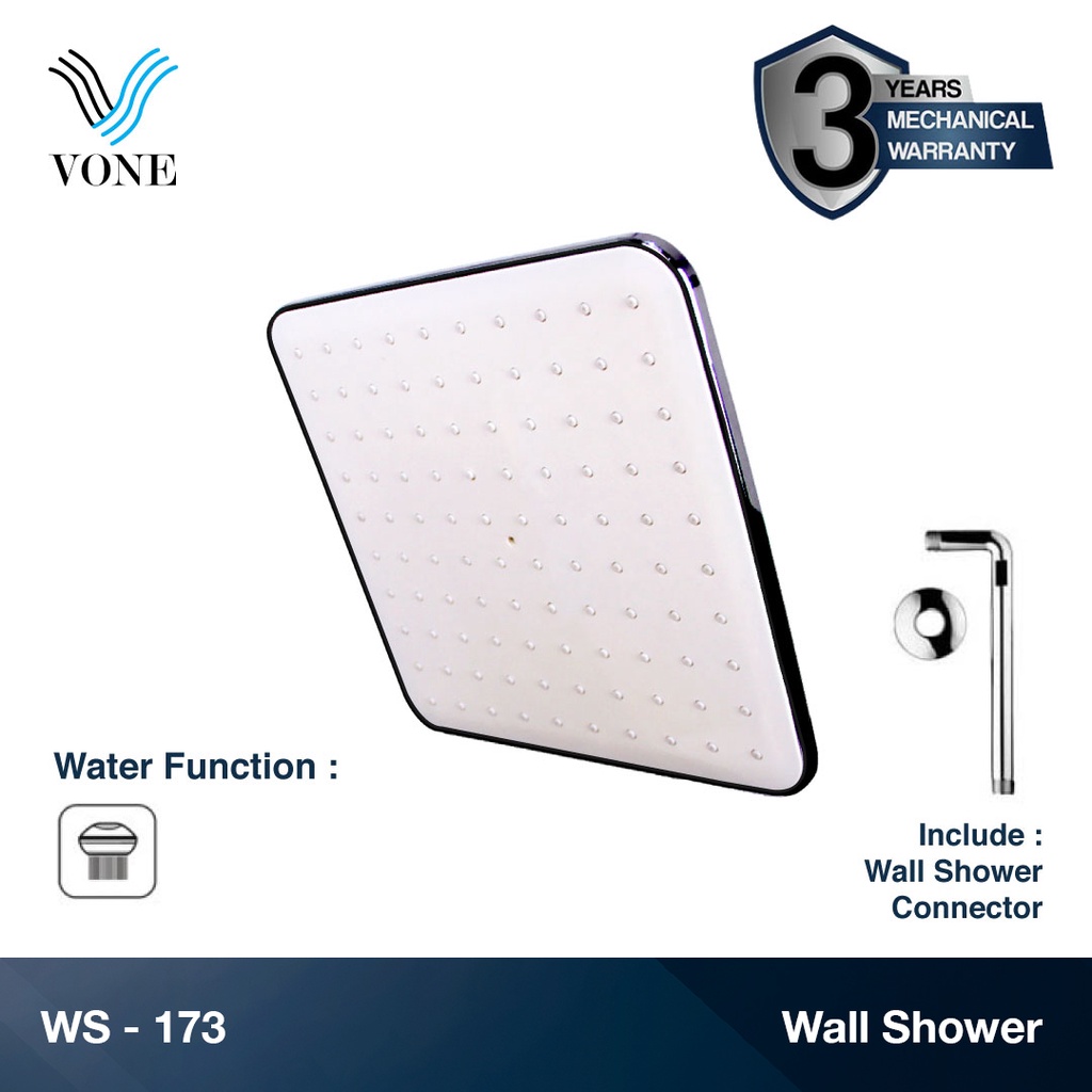 VONE Shower Wall Tembok Mandi Head Kepala Tanam kotak WS-173