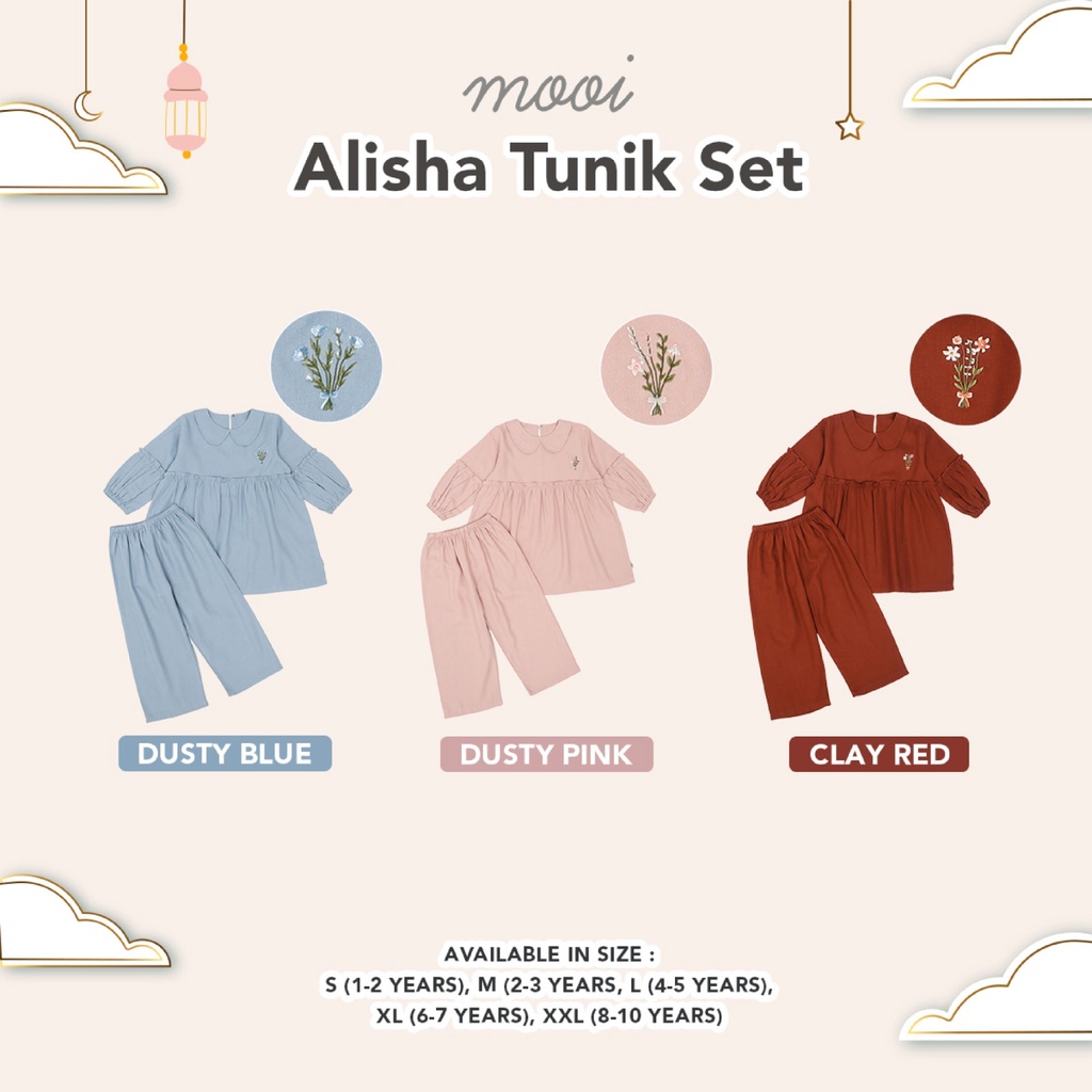 PROMO 7.7 PROMO BAJU LEBARAN MURAH MOOI EDISI LEBARAN ALISHA SETELAN TUNIK TUNIK ANAK PEREMPUAN BAJU ATASAN / SETELAN ANAK MUSLIM EDISI BAJU LEBARAN BAJU LEBARAN ANAK 1-10 TAHUN