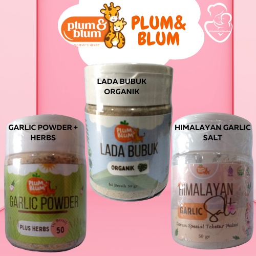 Plum and Blum Lada Putih Salt Garlic Powder Bumbu Dapur Mpasi - 50gr