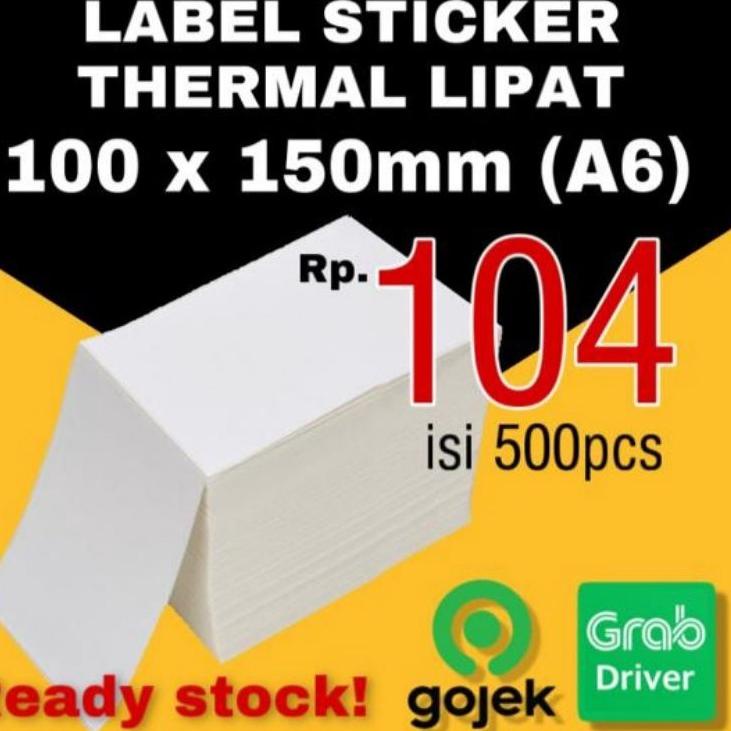 

Pasti Favorit KERTAS STICKER LABEL THERMAL LIPAT BARCODE A6