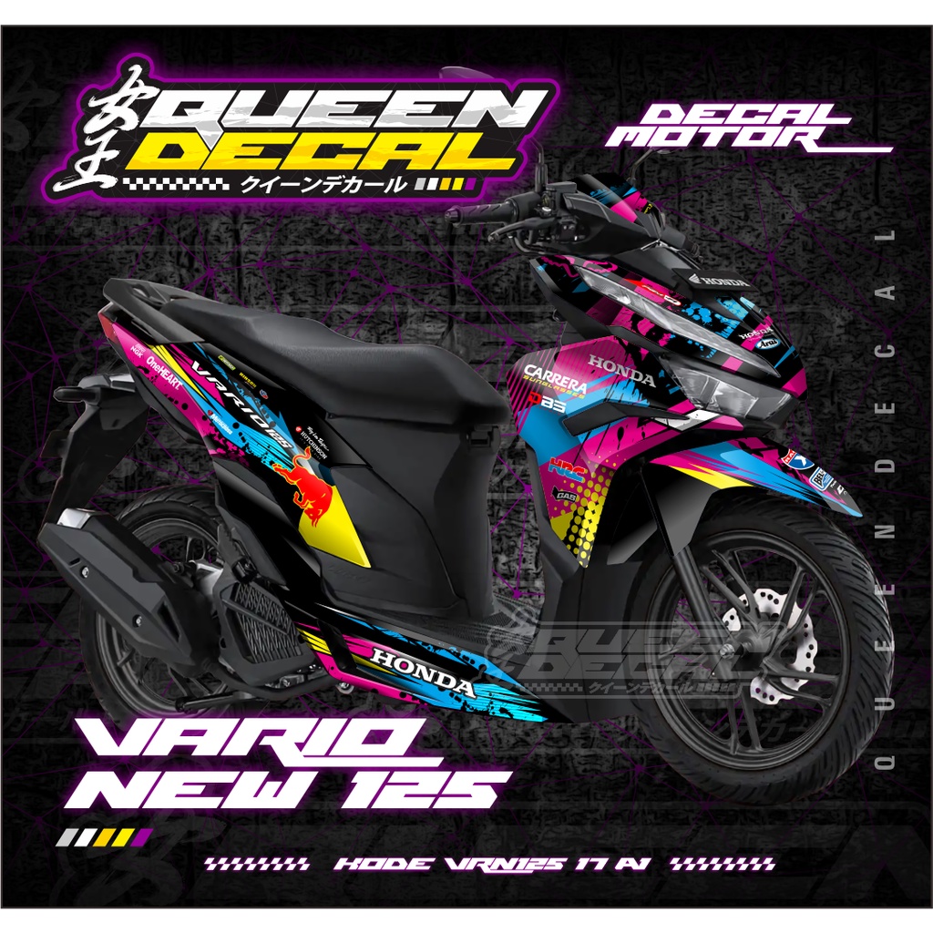 STIKER DEKAL MOTOR VARIO 125 NEW 2022 - MOTIF RACING KEREN - KODE VRN125