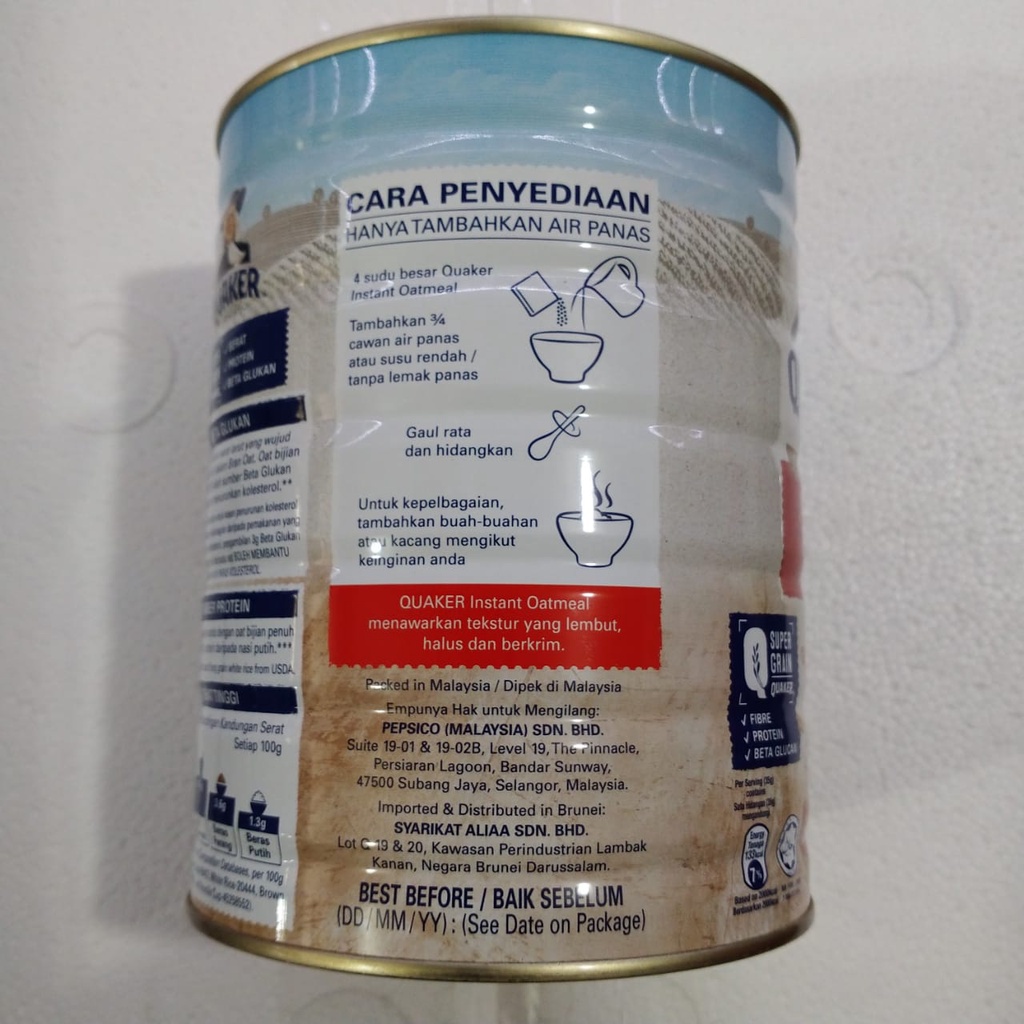 

✨NEW✨ -QUAKER OATMEAL INSTANT 800 gram KALENG MALAYSIA IMPORT- 1.1.23