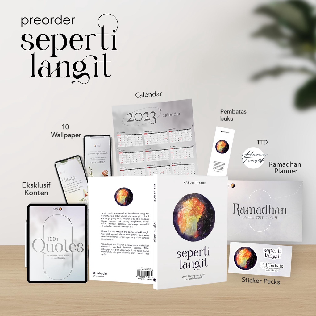 Buku Seperti Langit edisi TTD Penulis + Bonus - Harun tsaqif