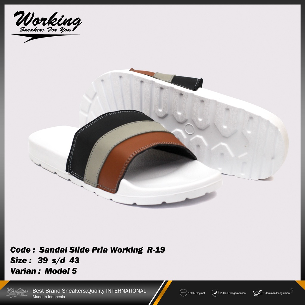 Sandal Slide Pria Working R-19 Anti Air