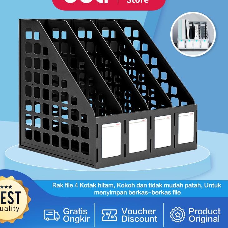 

PROMO HARI INI Deli File Tray / Rak Box File Bahan Plastik Dua Warna 3/4 Sekat 78990 78991 grosir