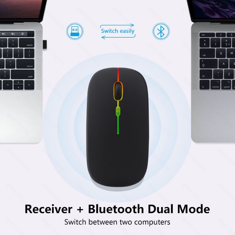 Goojodoq M06 Mouse 2in1 Bluetooth &amp; Wireless RGB Rechargeable Silent