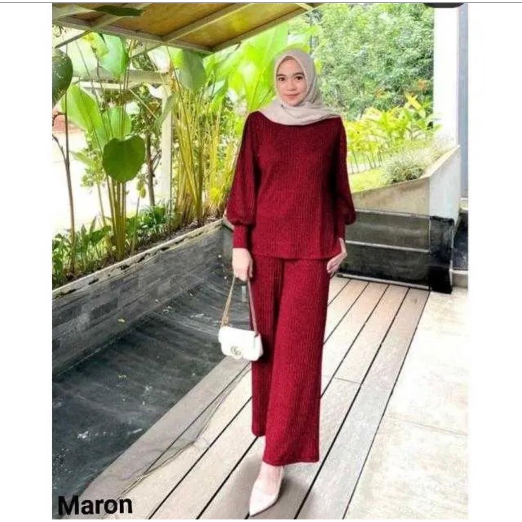 SETELAN KULOT / SWEATER BALON / SETELAN RAJUT / SETELAN RAJUT/ SETELAN MODEL TERBARU/OUTFIT KEKINIAN