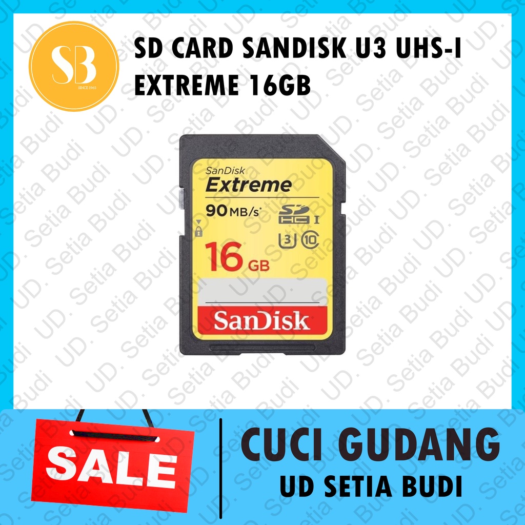 Memory 16GB SD Card Sandisk Extreme UHS-I SDHC Asli