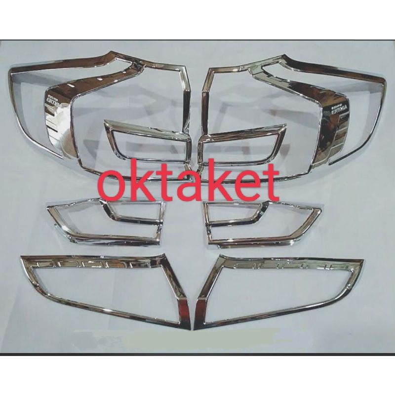 garnish lampu belakang Suzuki XL7 2020 2022 2023 hitam &amp; Chrome