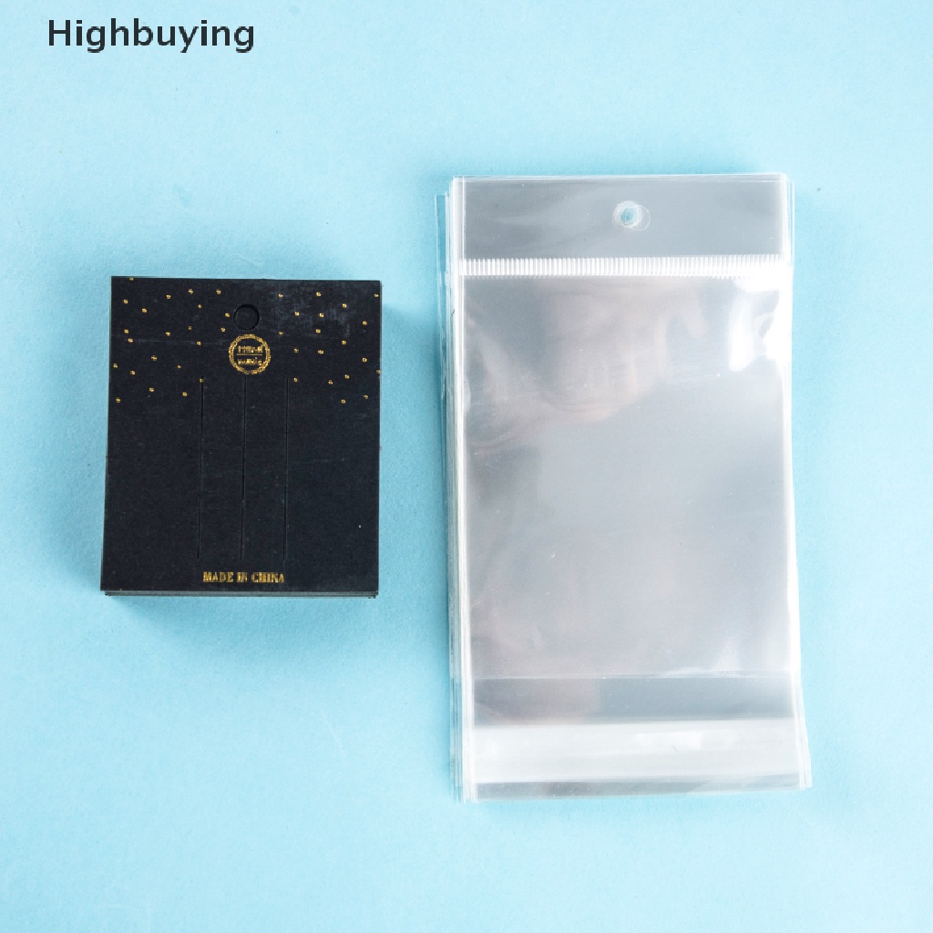 Hbid 50PCS Hairpin Black Paper Earring Card Holder Kertas Jepit Rambut Kalung Display Kartu Karton Hang Tag Senada Packaging Bag Untuk Membuat Kemasan Perhiasan Diy Glory