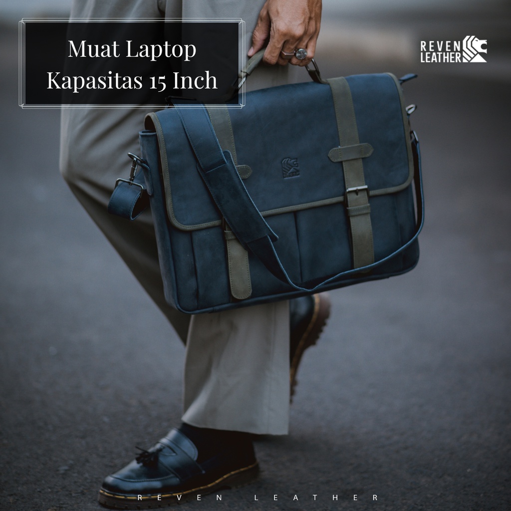 Tas Laptop Slingbag LIMITED EDITION 100% Original Kulit Sapi Asli Muat Laptop 15 Inch - HELSINKI MULTIBAG