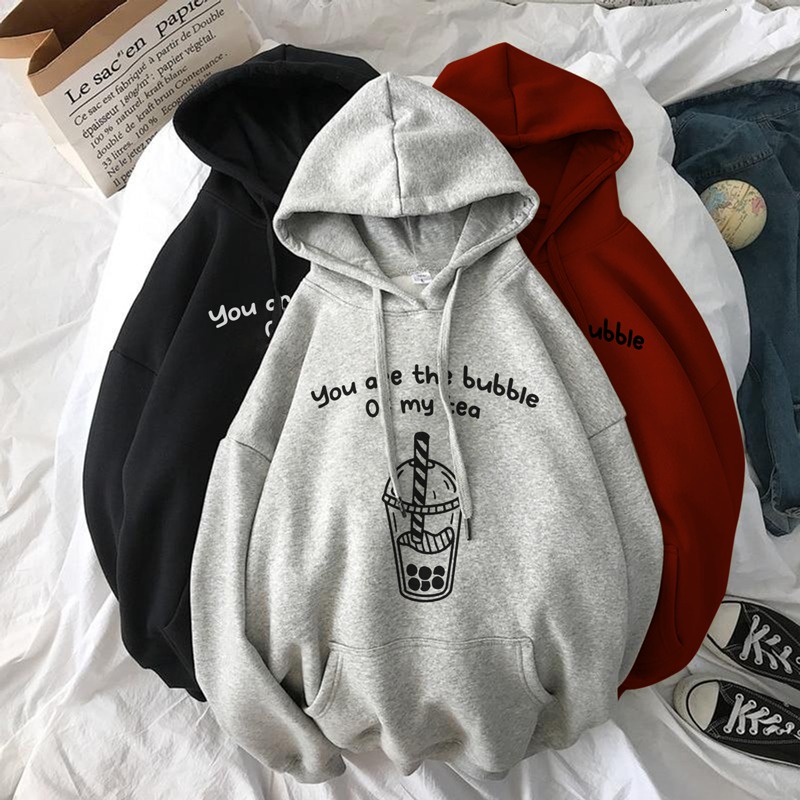 Parisdivarious Sweater Hoodie Jemper My Bubble Tea Bahan Fleece Size S - XXL (Pria &amp; Wanita)