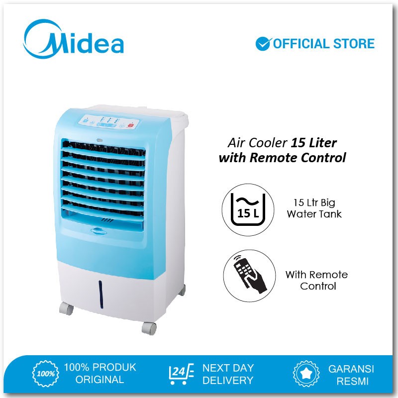 Midea Air Cooler 15 Liter AC120-15F - Remote Control - Timer 7 jam - Hijau
