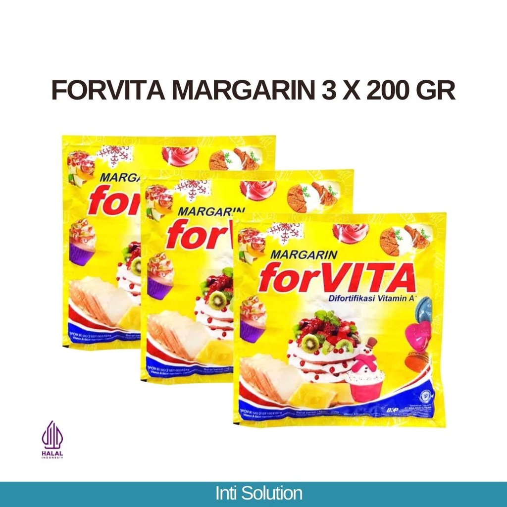 

Forvita margarin 3 x 200gr mentega bahan masakan