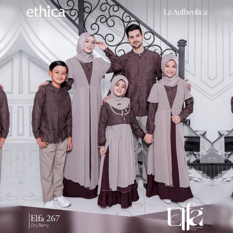 ( Ready stok) Sarimbit ethica elfa 267 dry berry / gamis ethica kagumi 271 dry berry / koko ethica k