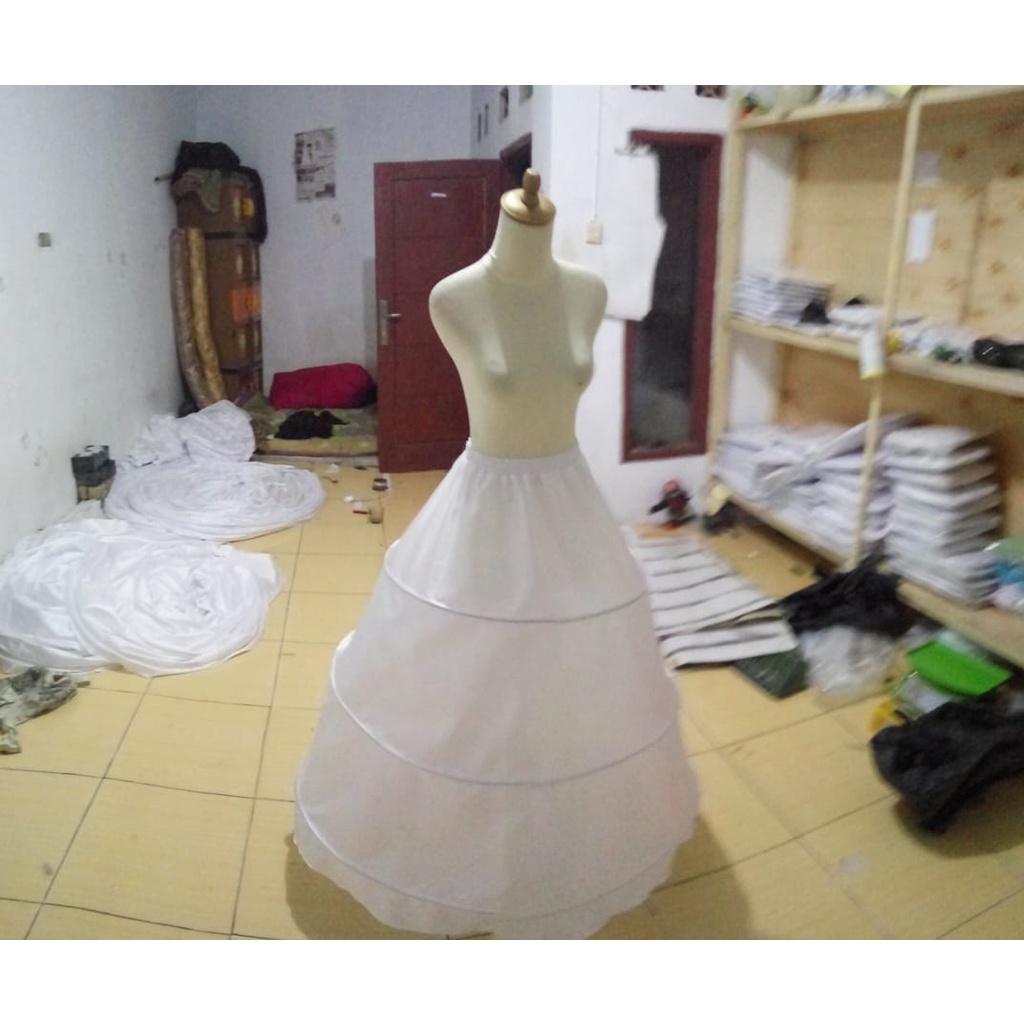 Petticoat/Pertikut Ring 3 tanpa jala Murah Meriah Kualitas Baik Rok Pengembang Gaun Wisuda Ujian Pengantin Petikut