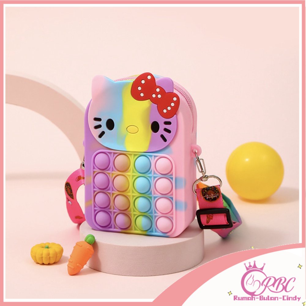 Impor -Tas Pop it Fashion Anak es krim TAS SELEMPANG ANAK POP IT ICE CREAM