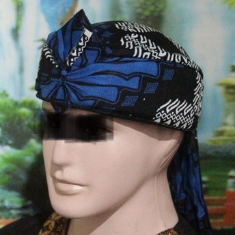 Blangkon Sunda Biru Batik Totopong Udeng Tradisional Anak dan Dewasa