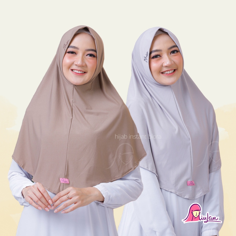 Jilbab MiuLan Dewasa Bahan Jersey Non Pet Ukuran Panjang Menutup Dada Gratis Masker | Instant PADMA