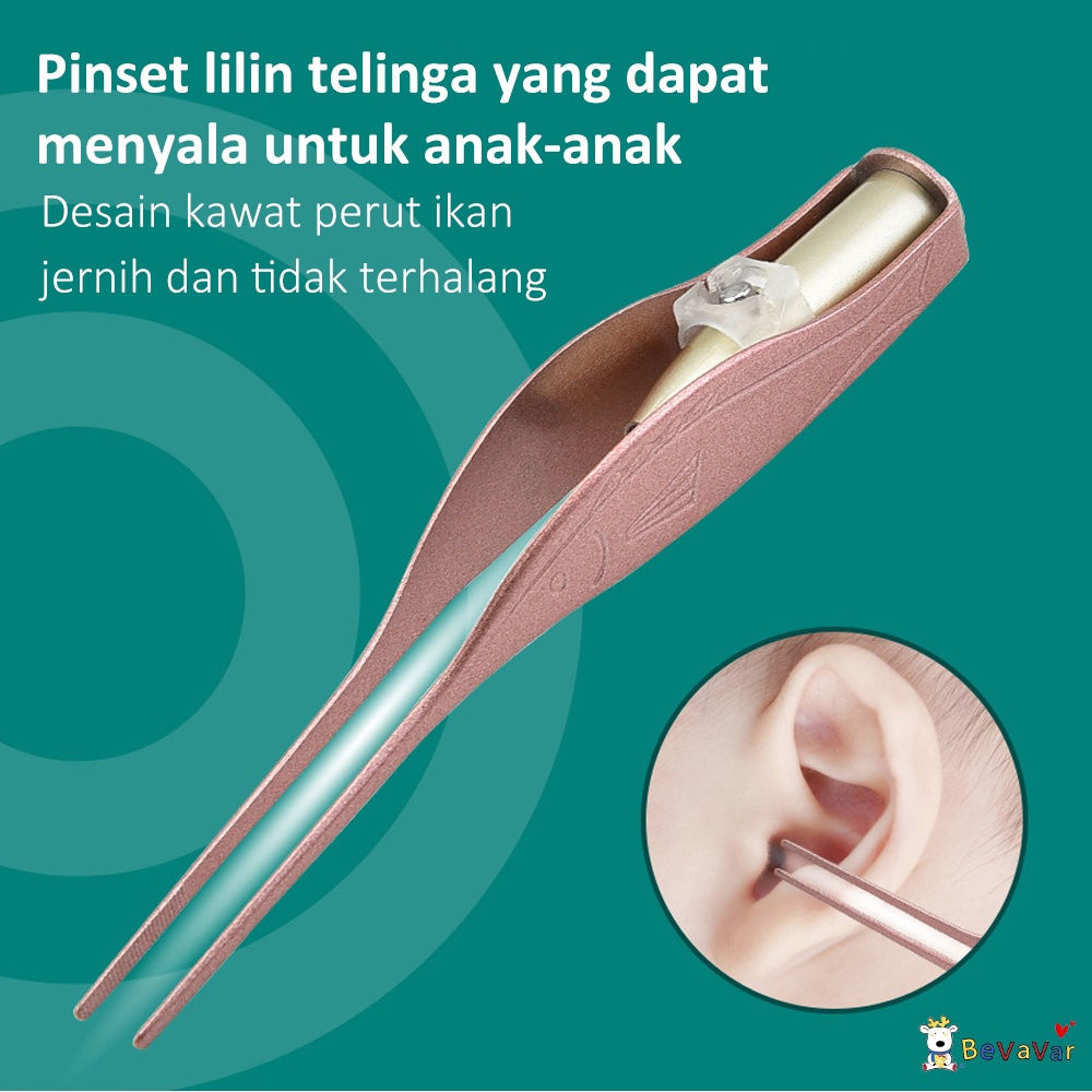 Bevavar Korek Kuping LED Anak Dan Dewasa Pembersih Telinga Stainless /Earpick Led